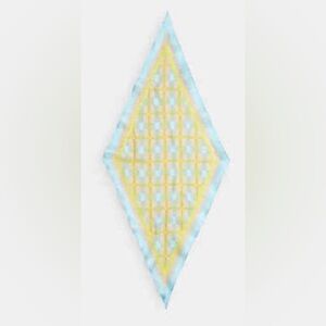 Coach 🆕 Maude Plaid Print blue Silk Diamond Scarf
